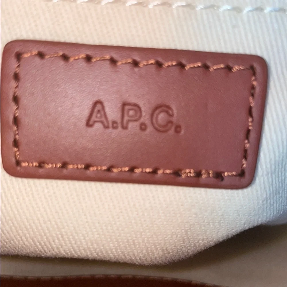 A.P.C. Tan and Cream Canvas Messenger Bag